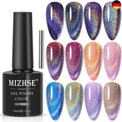 MIZHSE Cat Eye UV Gel Nagellack Universeller Regenbogen Cateye UV Nagellack Set