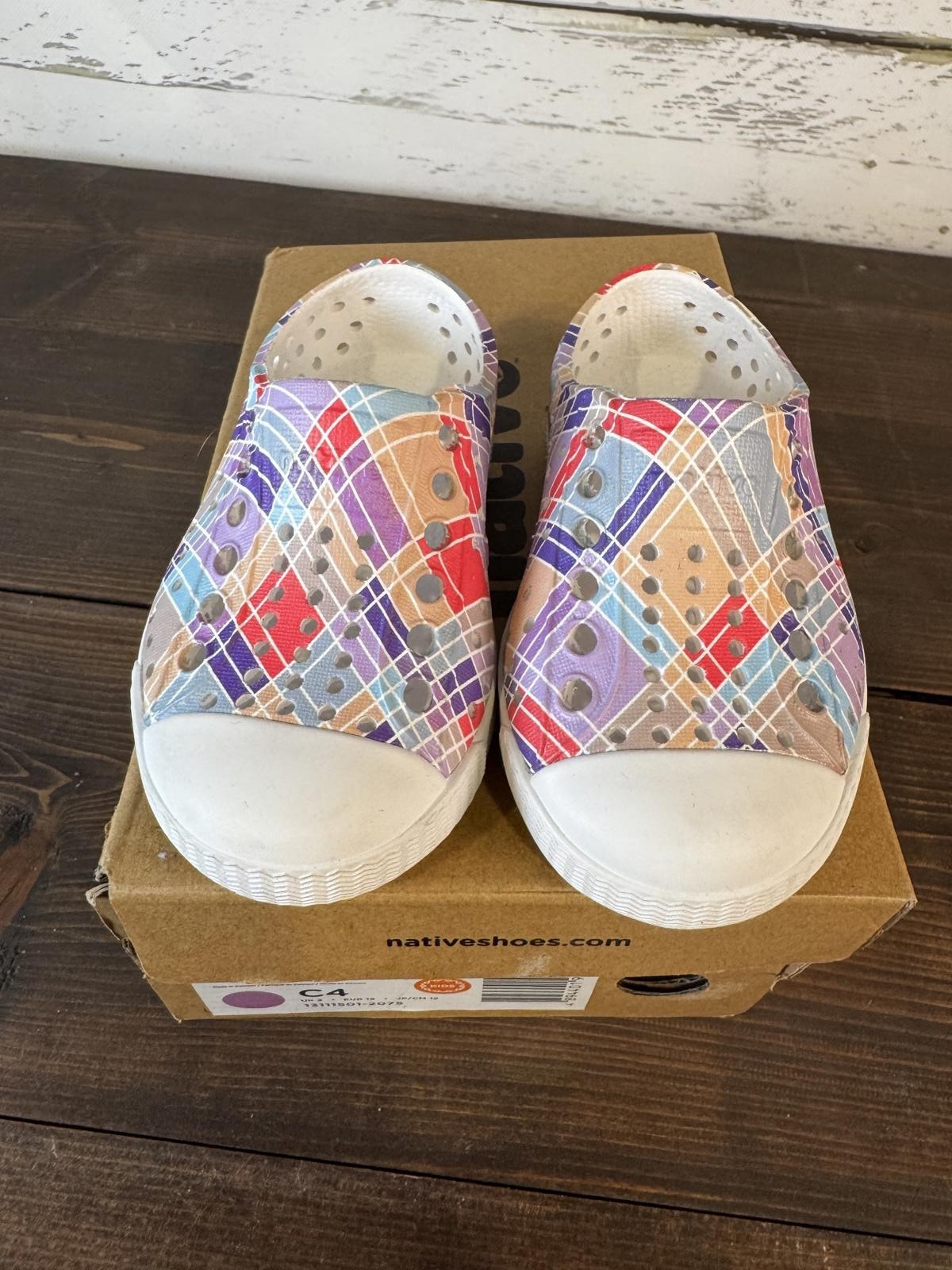 Native Jefferson Sugarlite Plaid Print Kids 4C NIB