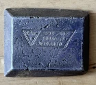 Vintage .999 Silver 3oz Poured Bar K. & F S Reverse Stamp Rare