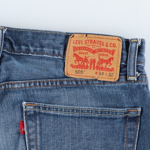 Pantalone uomo Levi's 505-1307 denim conico usato W32 (circa) - Foto 3 di 8