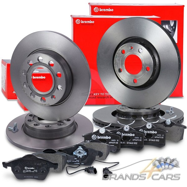 Brembo Bremsscheiben +BremsbelÄGe Vorne+Hinten FÜR Audi A4 B6 B7 Seat Exeo 3R-image