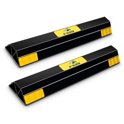 New Updated 18'' 2 PCS Heavy Duty Car Stopper for Garage, 1.8'' Higher Parking ...