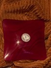 NEW Red and White Fused Glass Art Dish/Bowl ~4.75" square Austin Texas — photo 2