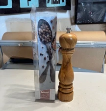 Bisetti Imperia 9.8 Inch Olive Wood Pepper Mill With Adjustable Grinder