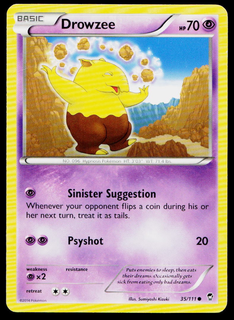 Drowzee 35/111 Common Furious Fists Pokemon Near Mint