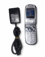 Sanyo SCP-8100 Silver Vintage Flip Phone Sprint With Charger Battery FUNCTIONS