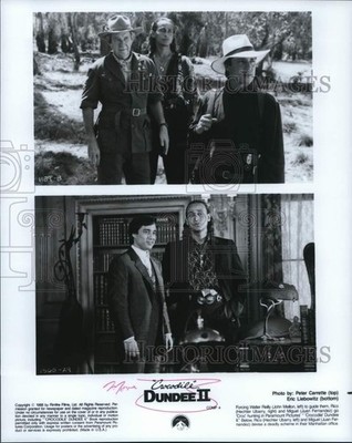1988 Press Photo Actors in scenes from '''Crocodile' Dundee II'' - lrp39313