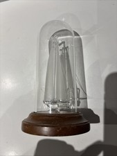 Vintage Abbey Glass HandmadeSailing Boat In Domed Cover And Wood Plinth