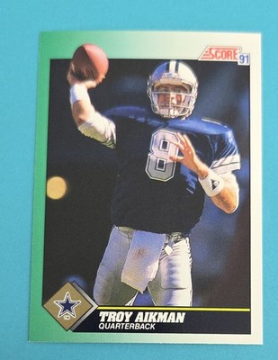 1991 Score #225 Troy Aikman Dallas Cowboys FOOTBALL Card E8