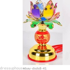 1pc 6.6inch Buddha Lotus Light Colorful Lotus Lamp LED Buddha Supplies