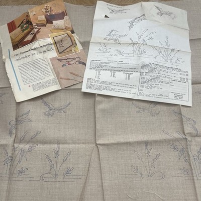 Woman s Own Needlepoint Vintage The Dawn Flight Double Canvas and Pattern