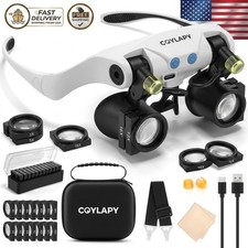 Magnifying Glasses with Light 5 Lens Headband Loupe for Close Work