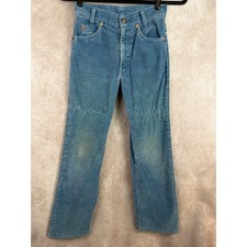 Levi's Corduroy Pants Kids Size 11 Blue Vintage 70s White Tab 316-1513 Straight