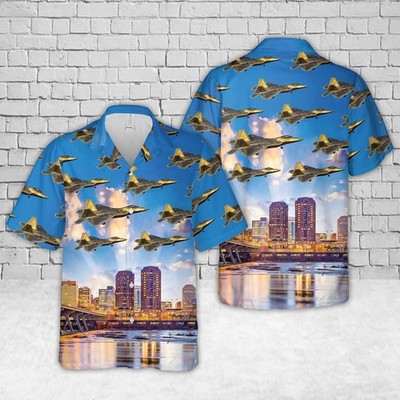 192nd Wing F 22 Raptor Virginia Air National Guard Hawaiian Shirt