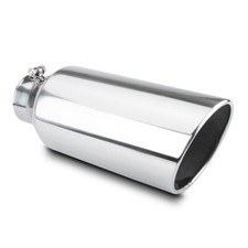 Inlet 4 Outlet 7 18 Long Stainless Steel Rolled Edge Exhaust Tip Polished