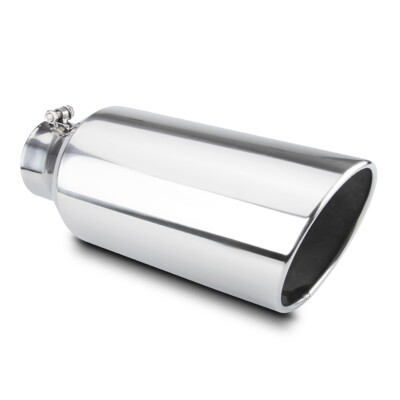 Different Trend DT-24190RBF Blue Flame Series Passenger Side Round Angle Cut Dual Exhaust Tip (2.25 Inlet, 9.5 Length
