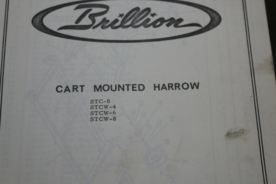 4 Brillion repair parts catalog SRING TOOTH / TINE HARROW CART MOUNTED