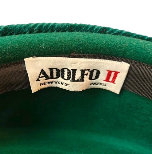Vintage 1960 Adolfo II W Bollman Co Damen 100% Wolle Mütze Turban Grün - Bild 7 von 8