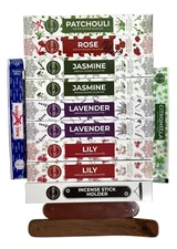 Incense Sticks 140 Lavender Jasmine Lily Patchouli Rose +2 Holders Trumiri India