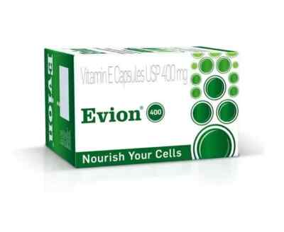 Evion 400 mg (100 Capsules) great Vitamin E For muscle Face Hair Acne Nails 2025