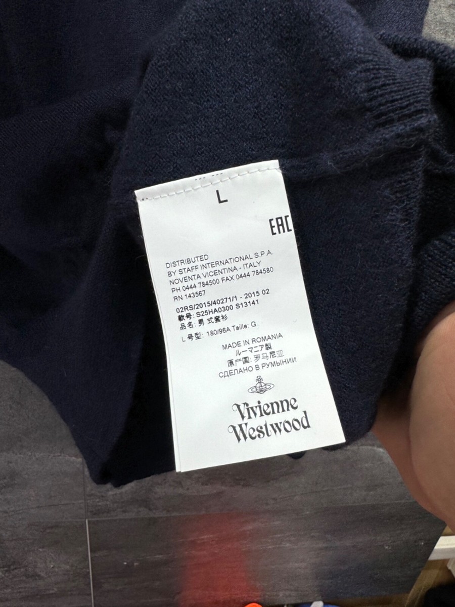 Vivienne Westwood Navy Blue Wool Sweater Mens Size S | eBay