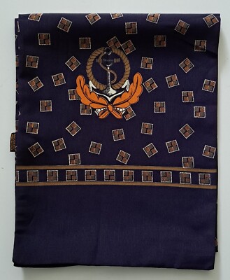 Vintage Herren Schal blau geometrisch gemustert (401E)