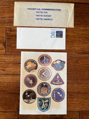 Vintage NASA APOLLO MISSIONS 7-16 Decal/ Stickers & US Postage Holographic Stamp