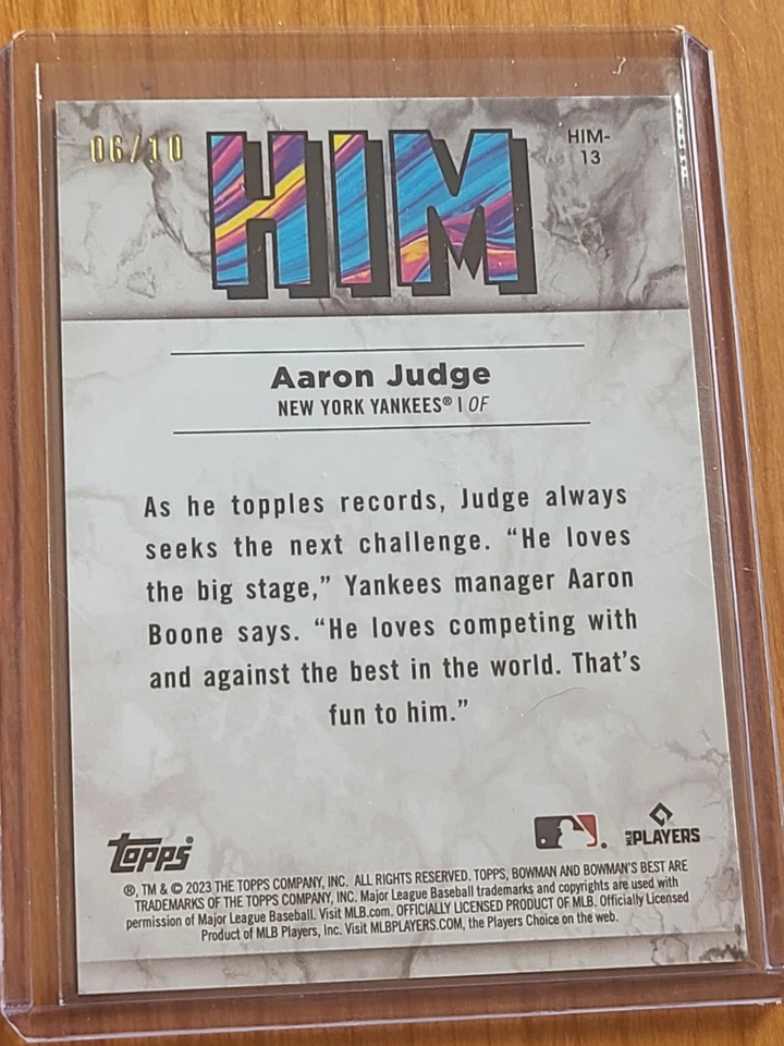 2023 Bowman's Best Aaron Judge HIM Chrome Lava Wave Refractor /10 MVP CaseHit - Image 3 of 3