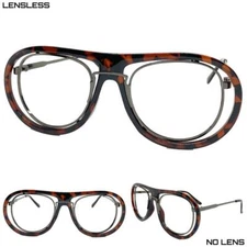 Men Classic Vintage Retro Style Tortoise Lensless EYE GLASSES Frame Only NO Lens