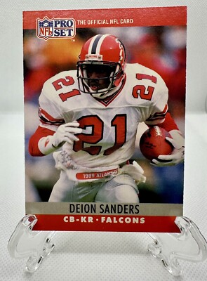 Deion Sanders 1990 Pro Set #36 Atlanta Falcons Excellent Small Print Blemish