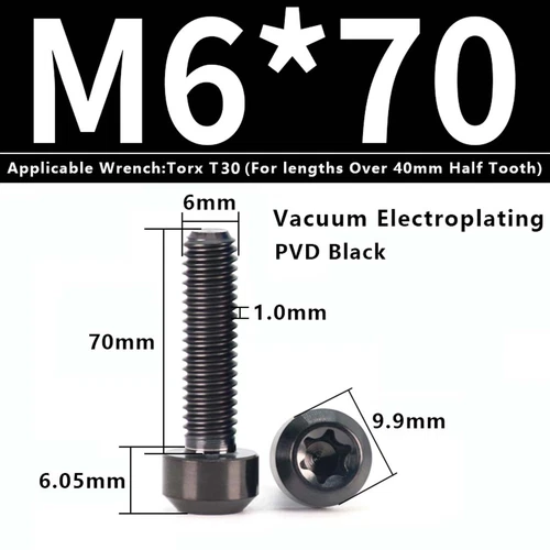 M4M5M6M8M10 Titanium Bolts Taper Cone Socket Head Motorcycle Modification Screws - Picture 152 of 205