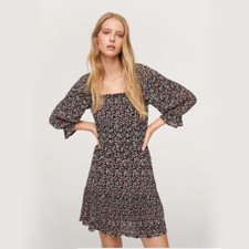 NWT! Size: 10 Mango MNG Printed Ruched Dress
