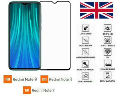  Für Xiaomi Redmi Note 9 Note 8 Voll 3D Hartglas 9H Displayschutzfolie Abdeckung