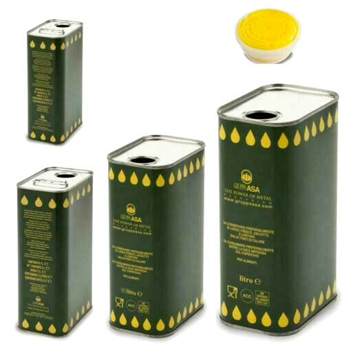 10 Lattine Per Olio Da 5LT In Lamiera Stagnata Verde - Con Tappo Ermetico, Made In Italy - Foto 8