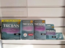 TROJAN Ultra Thin Lubricated Latex Condom Retail Box Sensitive Natural Feeling