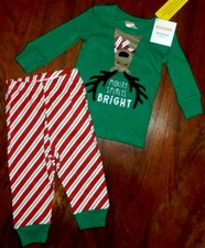 Pajama Set 2pc Reindeer Striped Cotton Gymmies Gymboree Boy size 6-12 mo New