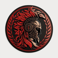 Greek Spartan Helmet Shield Sticker Cup Laptop Car Vehicle Window Bumper Decal