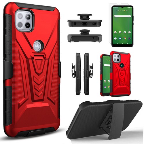 For Motorola One 5G/One 5G UW Case Phone Cover Shockproof +Tempered Glass Screen - Picture 5 of 33