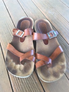 brown leather boho sandals