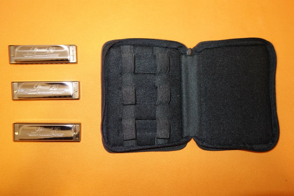 HOHNER SPECIAL 20 套装 3 谐波钥匙 A D E 带演出包乡村蓝调德国制造 — 第 4/4 张图片