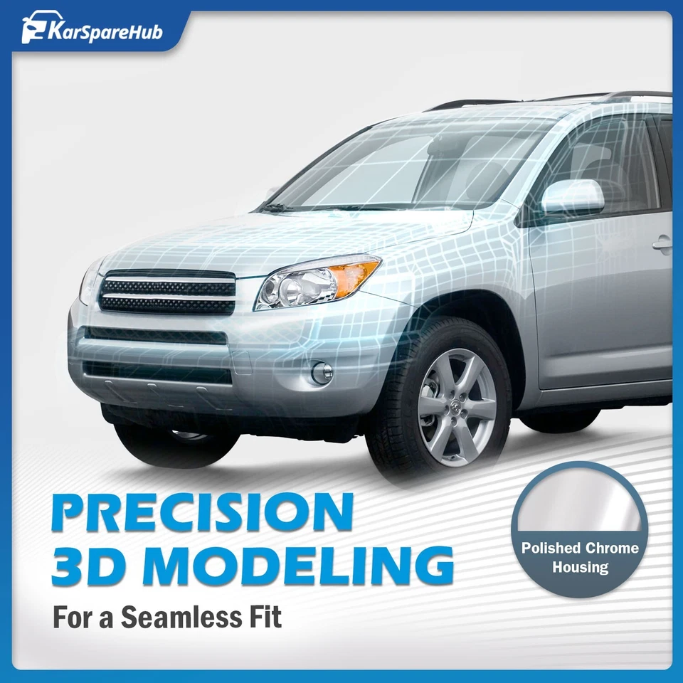 For 2006 2007 2008 Toyota RAV4 Headlights Chrome Headlamps with Bulbs Left+Right Foto 2 de 4