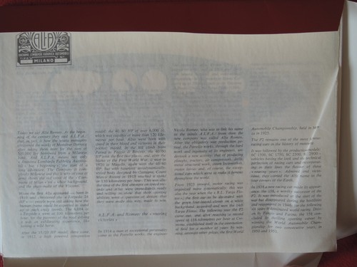 ALFA ROMEO Used Original Set of 7 DEALER Historical Alfa Romeo PRINTS in Folder - Picture 7 of 19