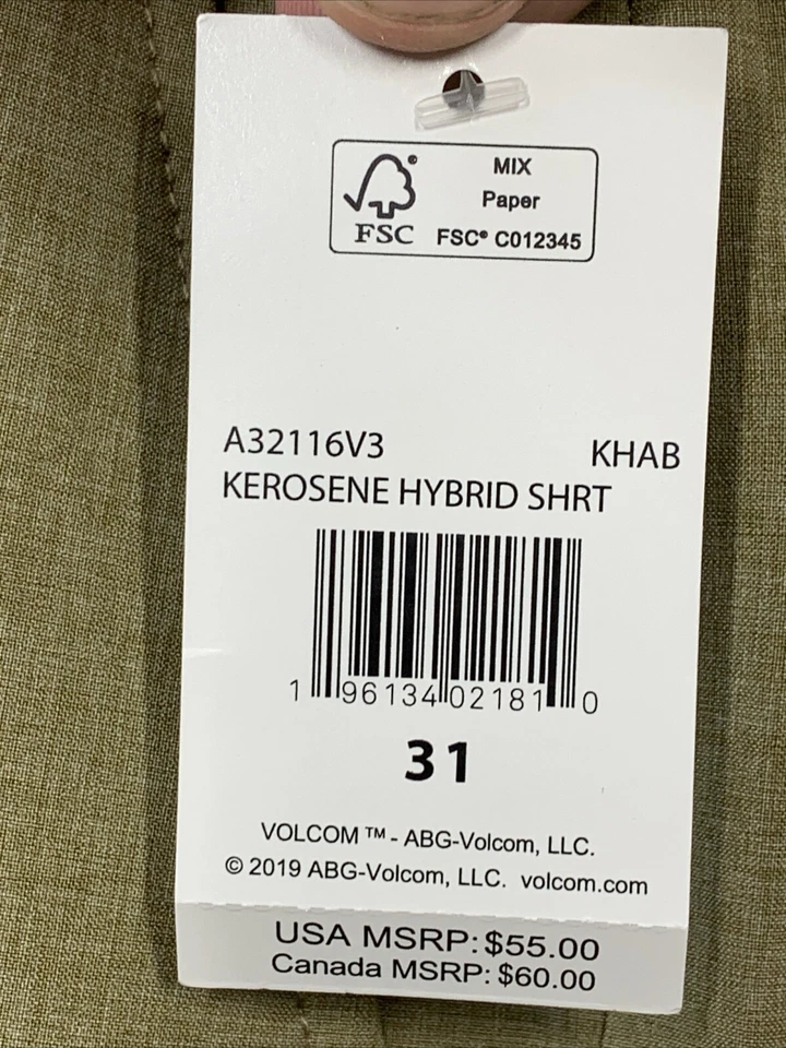 Volcom Men's Modern Fit 21" Chino Short A32116V3 Size 31 Modern Fit with Pockets - Image 3 of 4