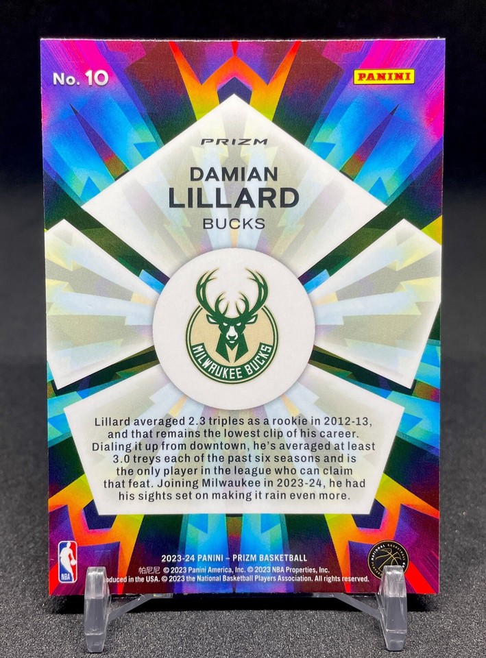 Damian Lillard 202324 Prizm Kaleidoscopic SILVER PRIZM 10 Milwaukee