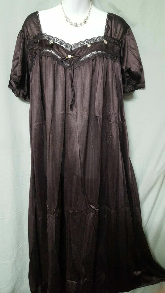 Camisón Comfort Choice Marrón Manga Larga Corta Talla M L 1X 2X 3X 4X 5X  Foto 2 de 4