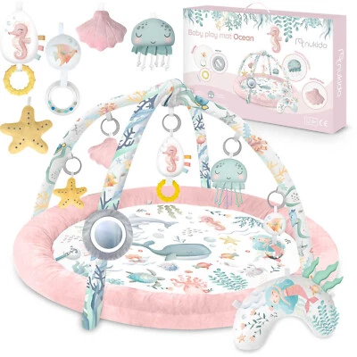 nukido Ocean Interactive Educational Baby Play Mat 2-in-1 Sensory Mat Toy mirror