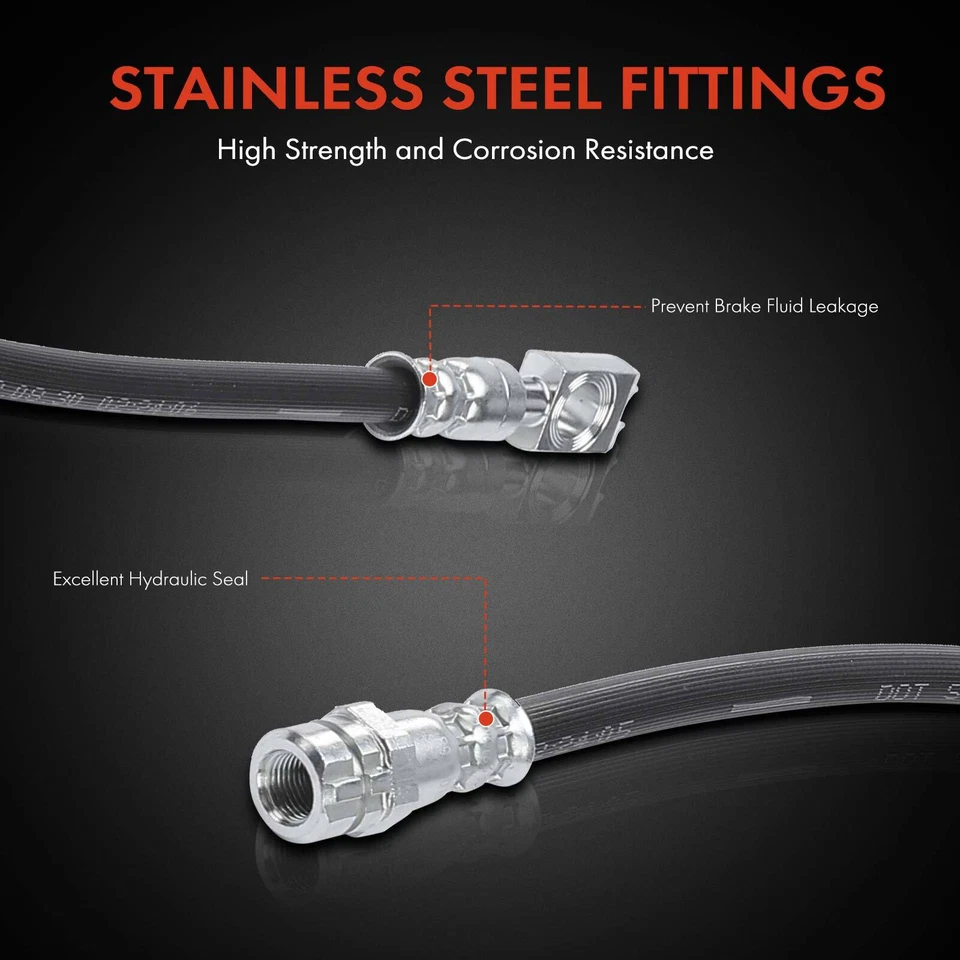 Гидравлический шланг переднего левого и правого тормоза для Volkswagen Jetta Golf Beetle Passat 2 шт. - Изображение 4 из 4