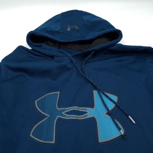 Under Armour Hoodie Hooded Jumper Men Sweatshirt Blue Rd3 Size XL - Picture 5 of 7