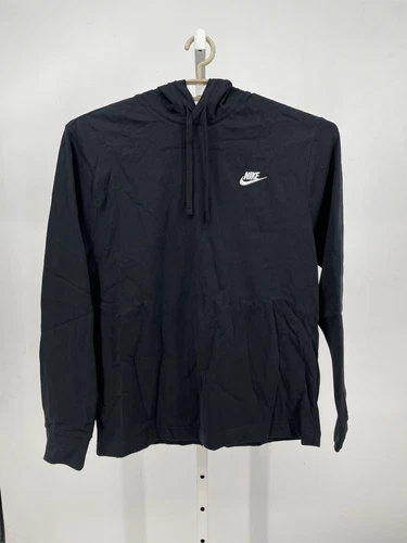 Nike Sportswear Club Mens Jersey Pullover Hoodie M Black Drawstring BV2749-010