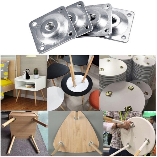 Slope Table Feet Fixing Plate 4 Angled Sofa Legs Mounting Bracket Set With Screw - Picture 6 of 7